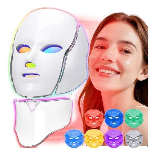 Mascara Led Con Cuello 7 Colores Fototerapia Facial